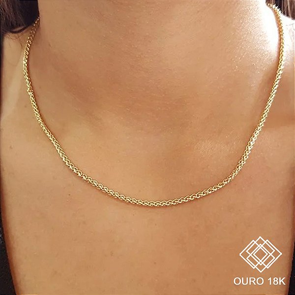 Cordão Palmeira Ouro 18k - 45cm