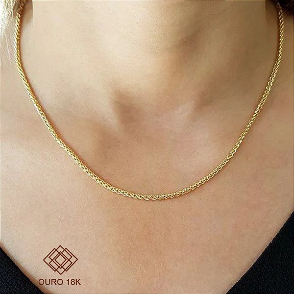 Cordão Palmeira Ouro 18k - 45cm