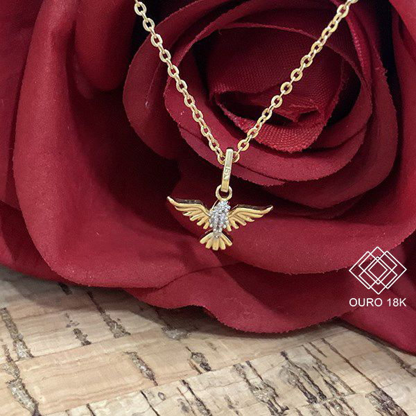 Gargantilha Espírito Santo Ouro 18k Zircônias