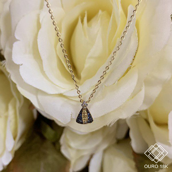 Gargantilha Nossa Senhora Ouro 18k Zircônias