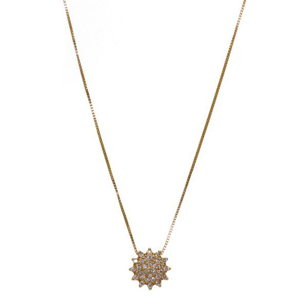 Gargantilha Rainha Ouro 18k Moissanite