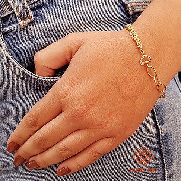 Pulseira Coração Ouro 18k