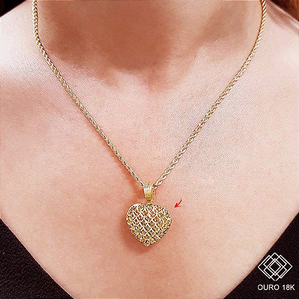 Pingente Coração Ouro 18k