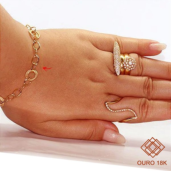 Pulseira Feminina Ouro 18k Elos