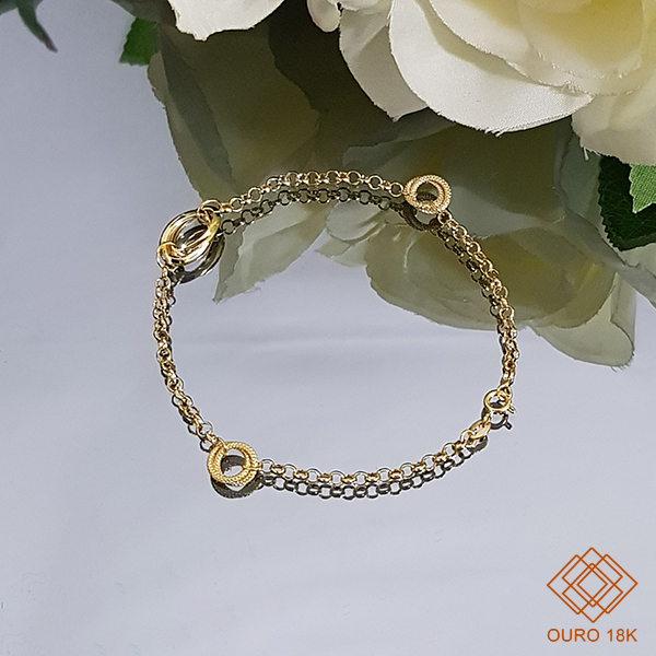 Pulseira Feminina Elos Ouro 18k