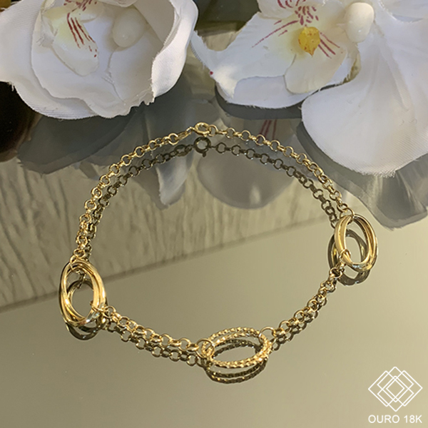 Pulseira Elo Português Ouro 18k