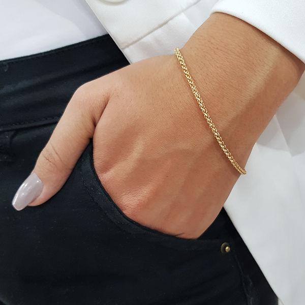 Pulseira Feminina Rabo de Raposa Ouro 18k