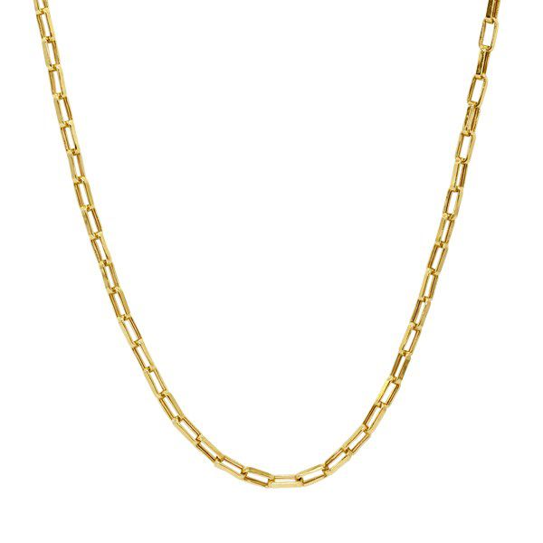 Cordão Masculino Cadeado Oco Ouro 18k - 60cm