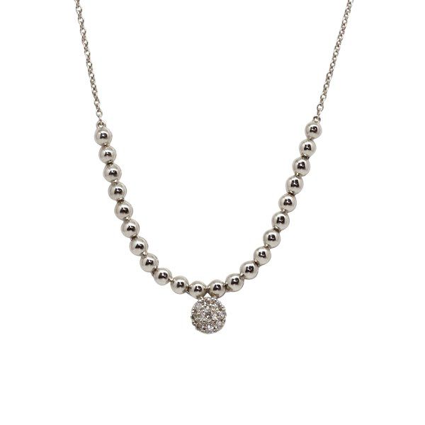 Gargantilha Ponto de Luz Ouro 18k Branco Diamantes
