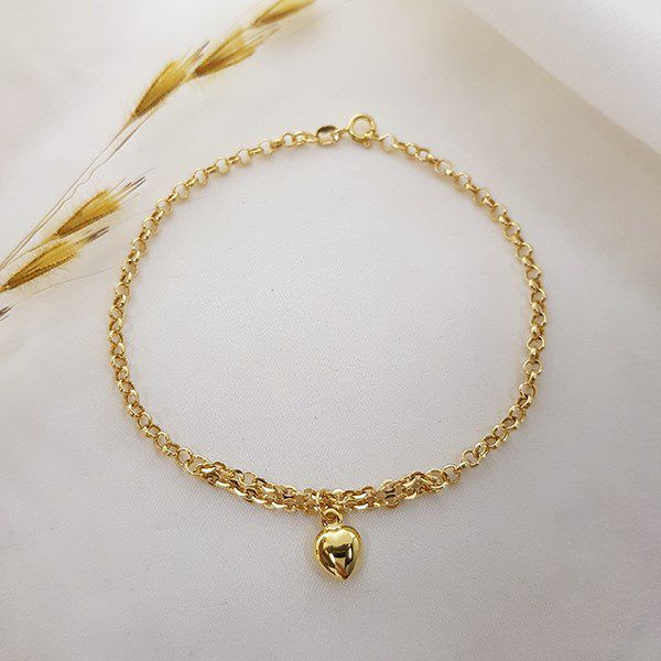 Pulseira Coração Ouro 18k