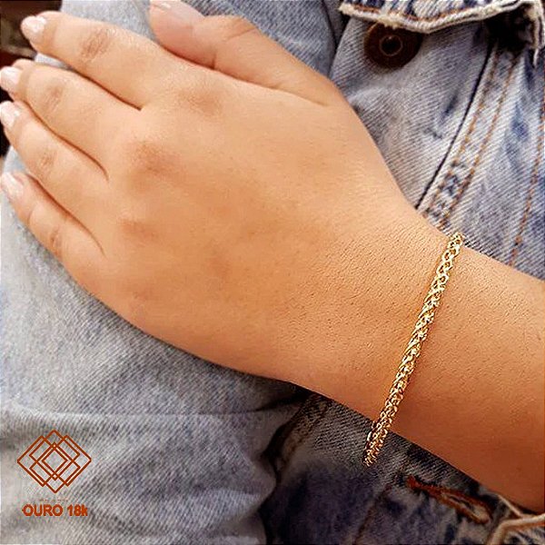Pulseira Palmeira Ouro 18k