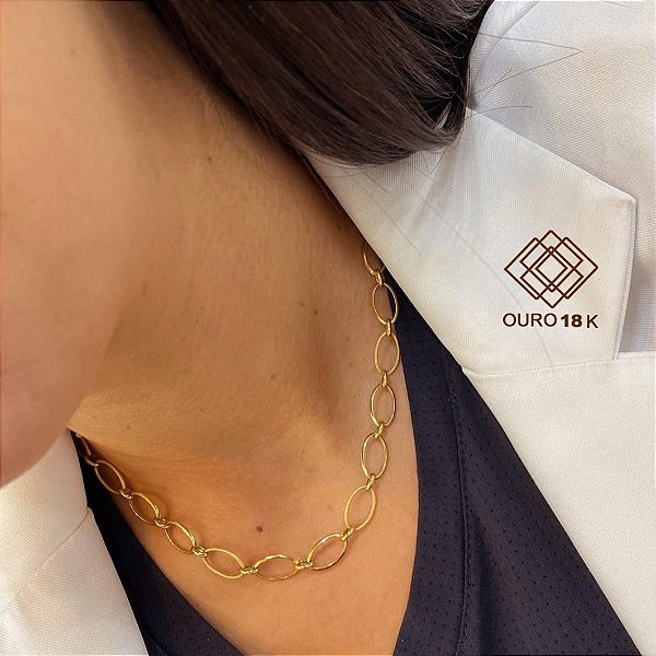 Gargantilha Choker Elos Ouro 18k