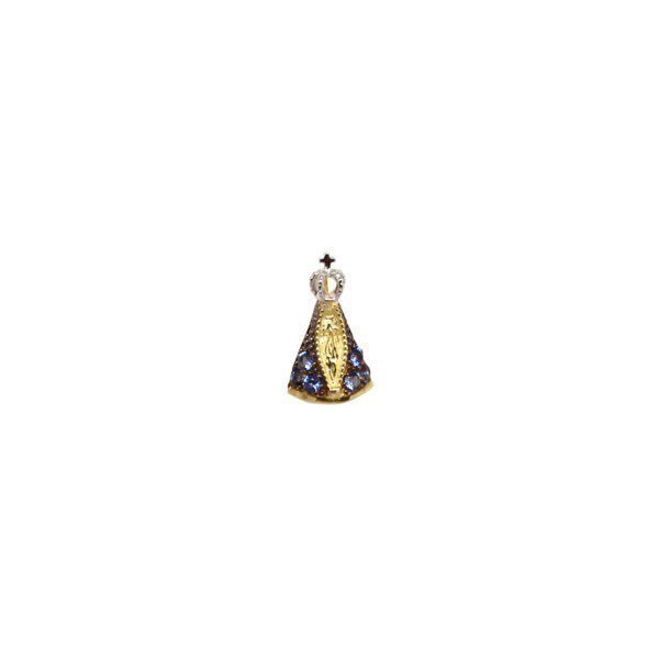 Pingente Nossa Senhora Aparecida Ouro 18k Zircônias