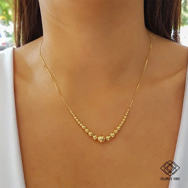 Gargantilha Bold Esferas Ouro 18k