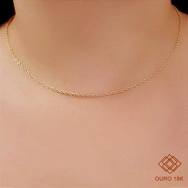 Cordão Feminino Singapura Ouro 18k - 40cm