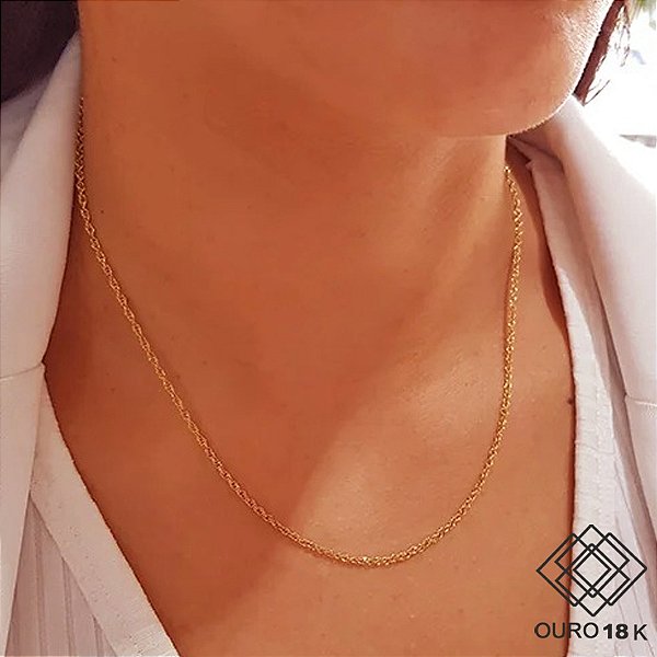 Cordão Singapura Feminino Ouro 18k - 45cm