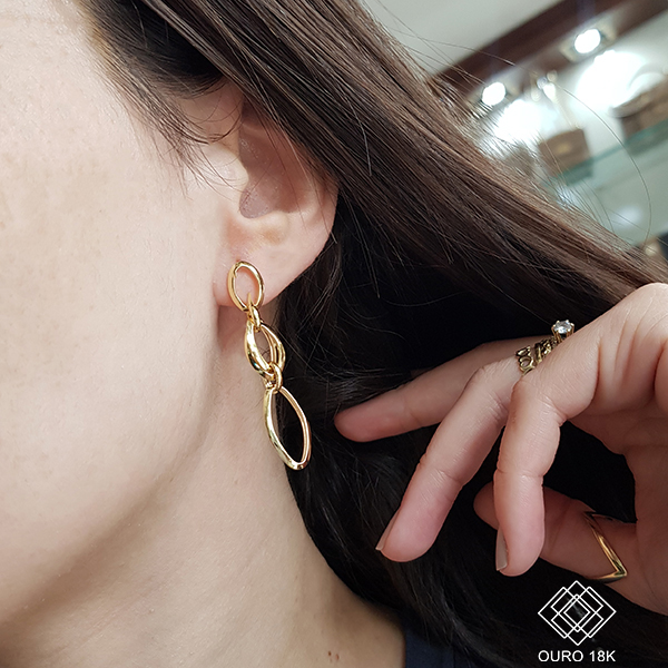 Brinco Elos Ouro 18k