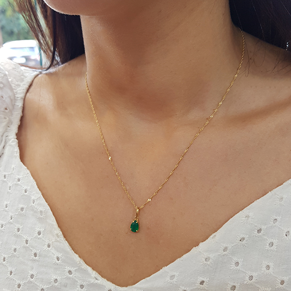 Kit Cordão Ouro 18k + Pingente Crisoprásio Ouro 18k