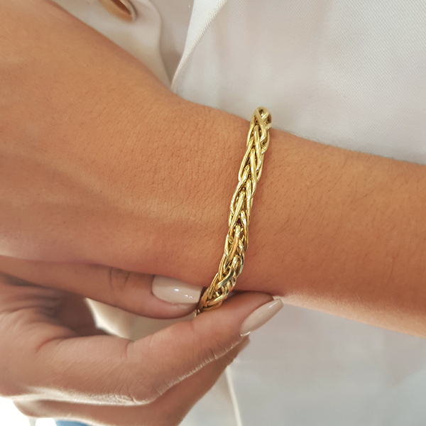 Pulseira Bold Trançada Ouro 18k