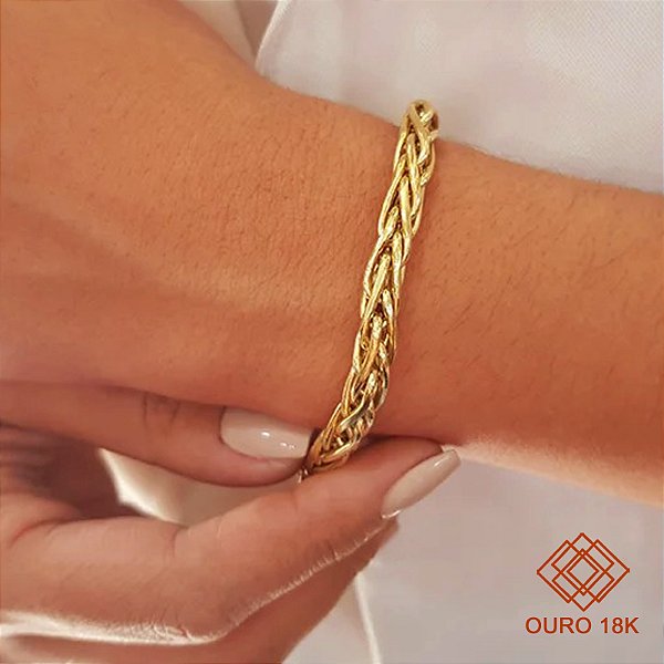 Pulseira Bold Trançada Ouro 18k