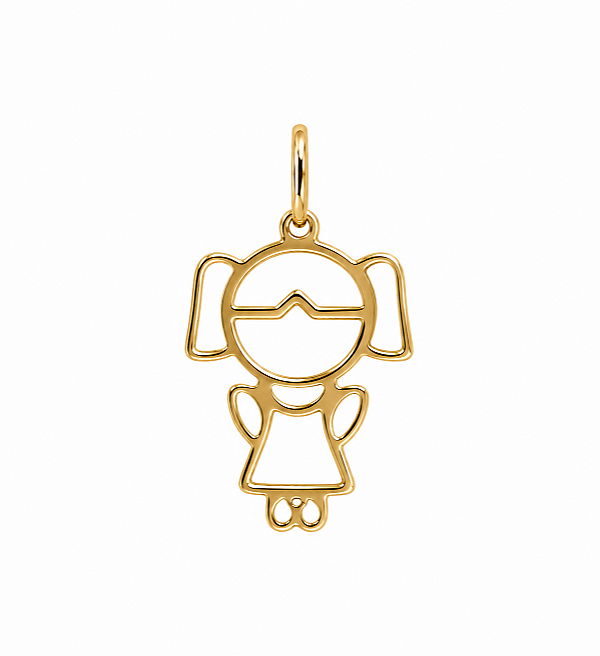 Pingente Menina Ouro 18k