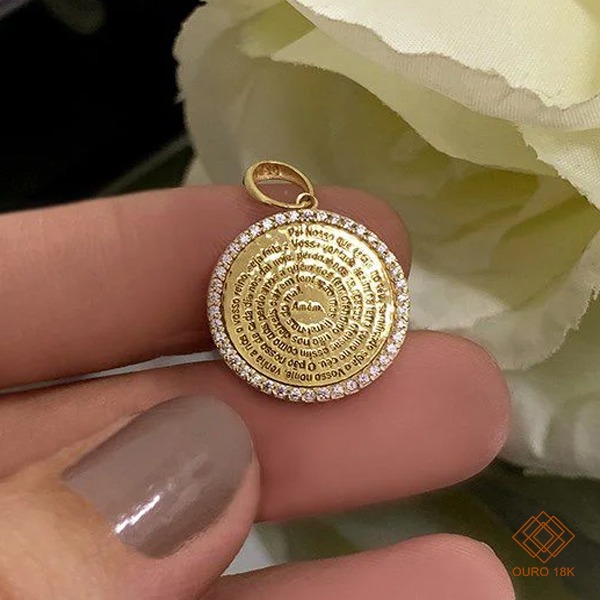Pingente Pai Nosso Ouro 18k Pequeno