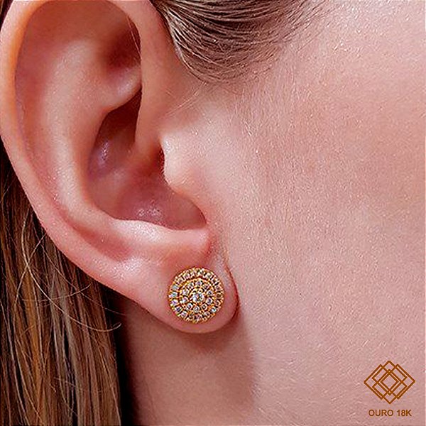 Brinco Chuveiro Ouro 18k Diamantes