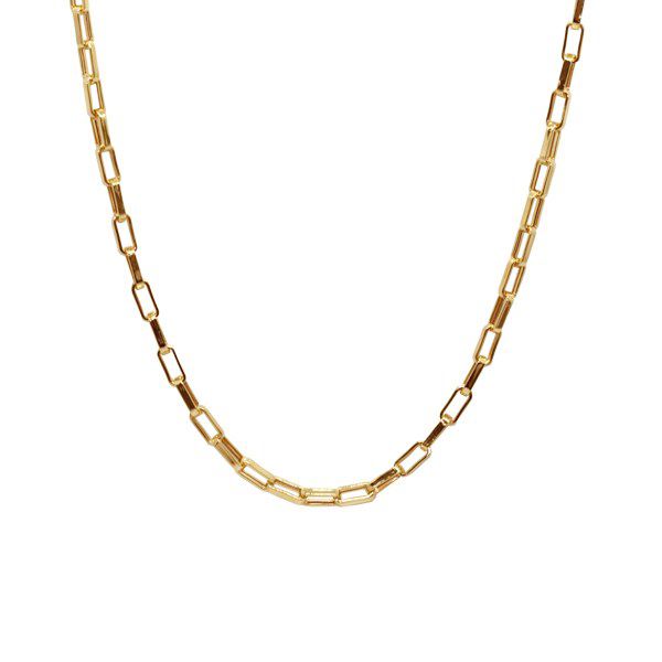 Cordão Masculino Cadeado Oco Ouro 18k - 60cm
