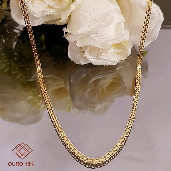 Cordão Bismark Feminino Ouro 18k - 40cm