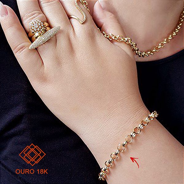 Pulseira Elo Português Ouro 18k