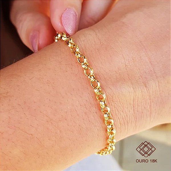 Pulseira Elo Português Ouro 18k
