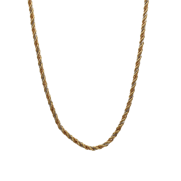 Cordão Cabo de Aço 3 Cores Ouro 18k - 45cm