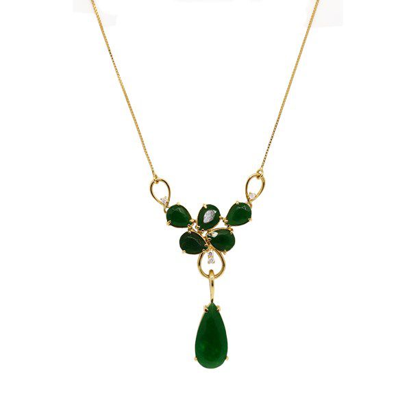 Gargantilha Ouro 18k Pedras Naturais
