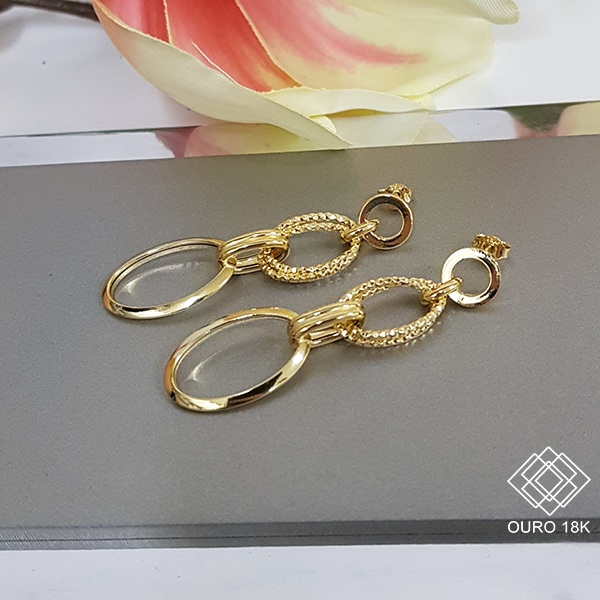 Brinco Elos Grande Ouro 18k