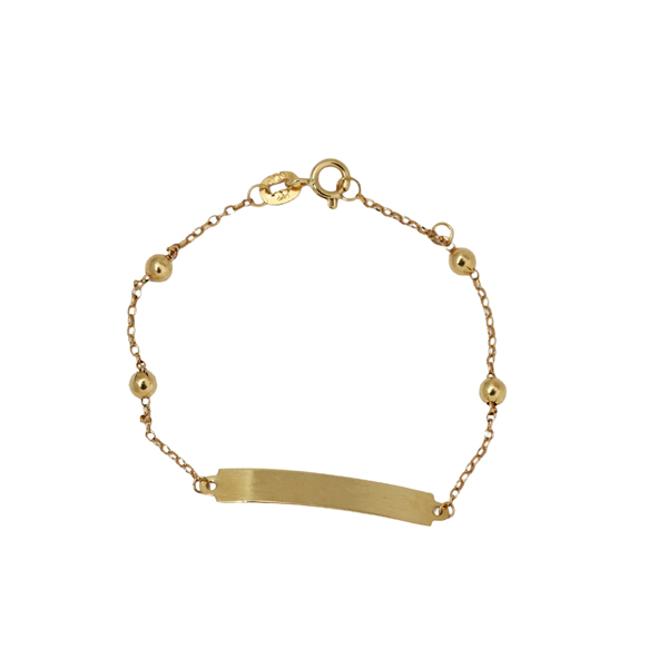 Pulseira Infantil Plaquinha com Esferas