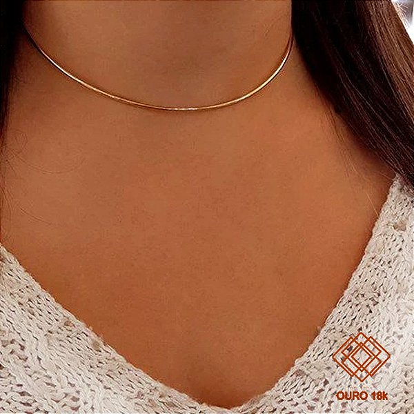 Gargantilha Aro Bold Ouro 18k