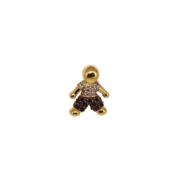 Pingente Menino Ouro 18k Pedras Naturais