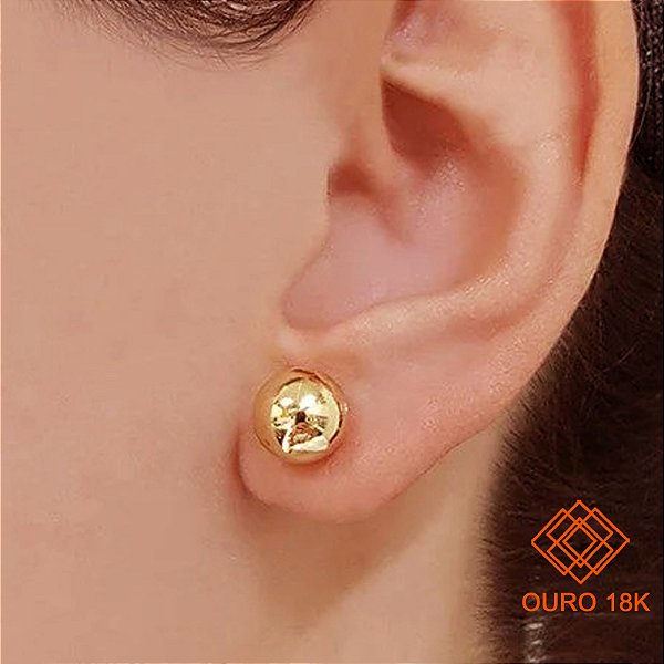 Brinco Bola Ouro 18k