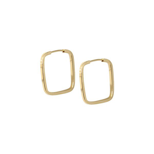 Brinco Argola Quadrada Média Ouro 18k