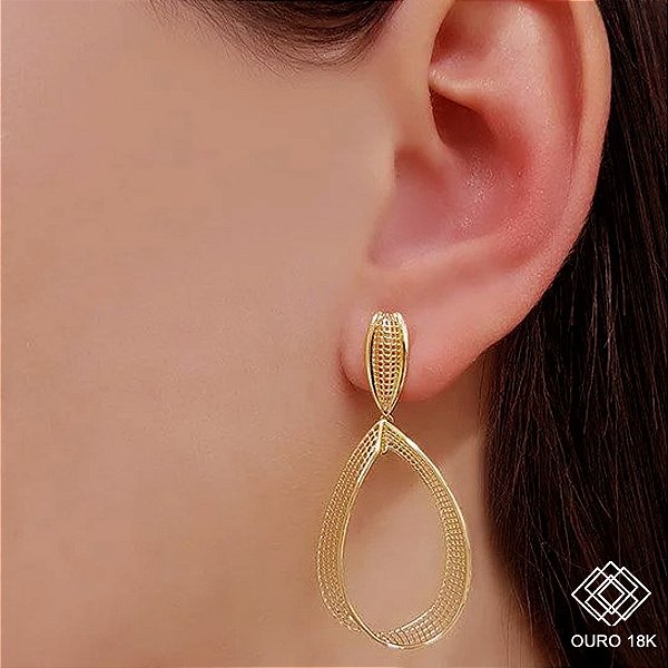 Brinco Filigrana Ouro 18k Grande