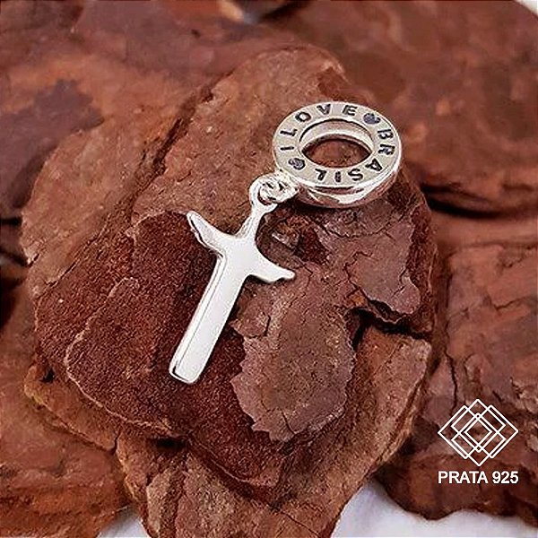 Pingente Berloque I Love Brasil Prata 925