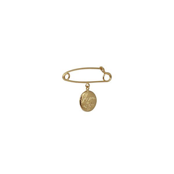 Alfinete com Pingente Agnus Dei Ouro 18k