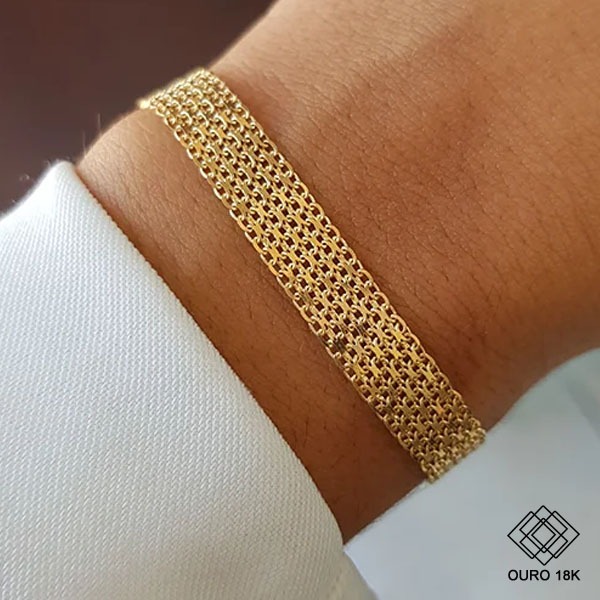 Pulseira Bismarck Ouro 18k