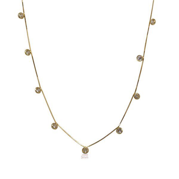 Gargantilha Ouro 18k Zircônias