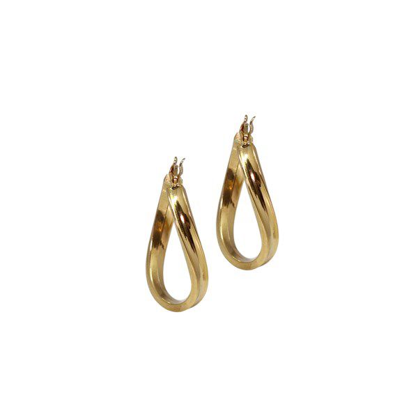 Brinco Argola Curvas Ouro 18k