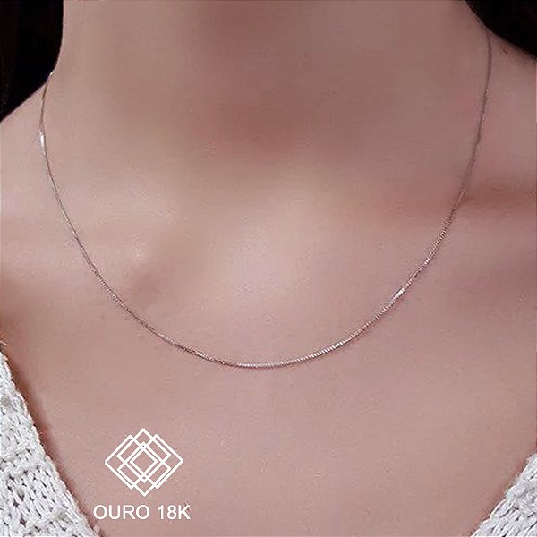 Cordão Ouro Branco 18k - 45cm