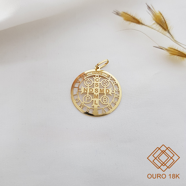 Pingente São Bento Ouro 18k