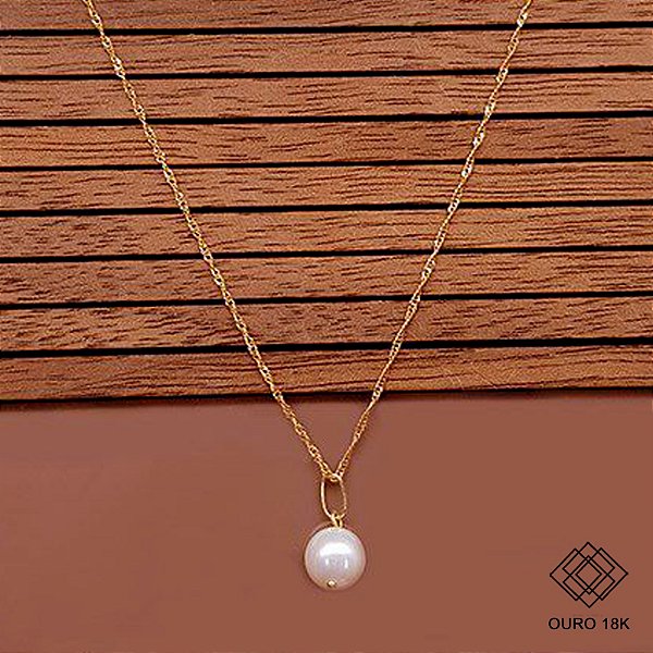 Gargantilha Ouro 18k Pérola Natural