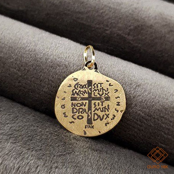 Pingente Medalha das Duas Cruzes