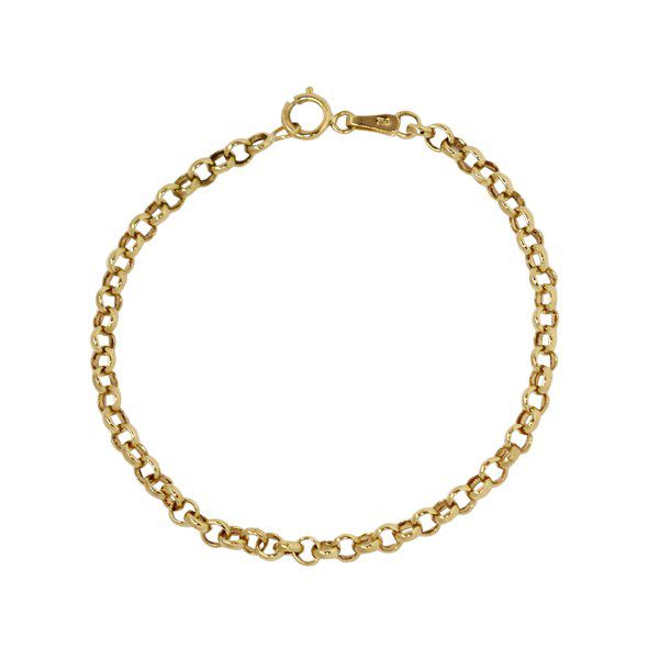 Pulseira Elo Português Infantil Ouro 18k - 15cm